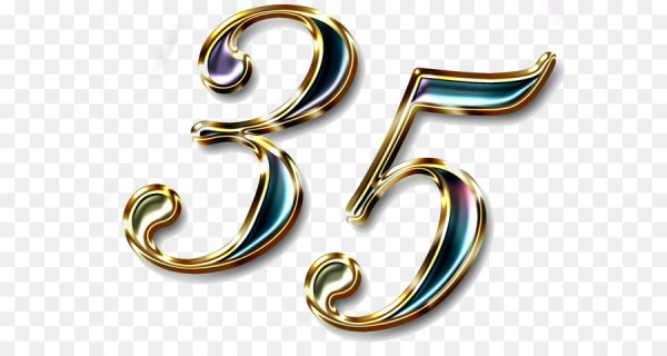 35 Цифра красивая на прозрачном фоне