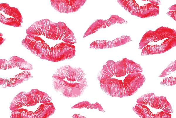 Отпечаток губ на бумаге