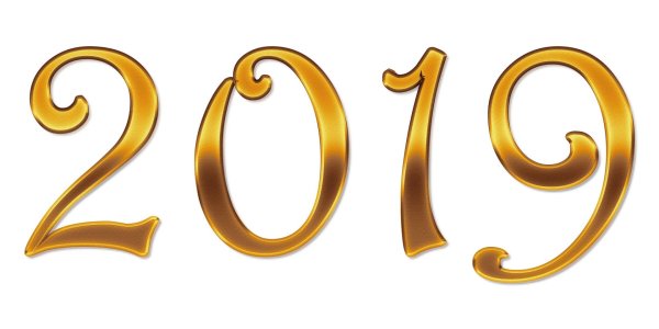 2019 Цифры на прозрачном фоне