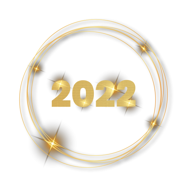 Надпись 2022 на прозрачном фоне