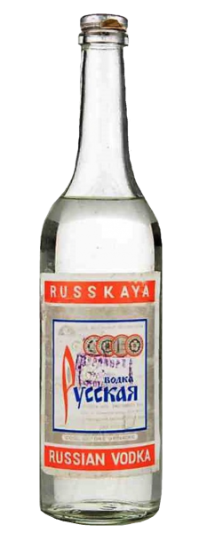 Бутылка водки на прозрачном фоне