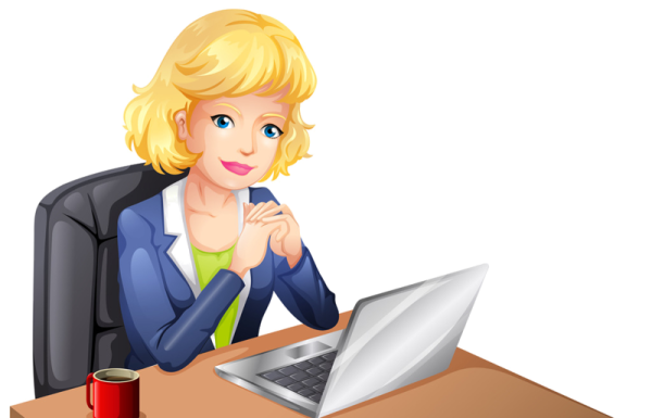 Секретарь на прозрачном фоне