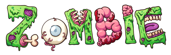 Надпись зомби