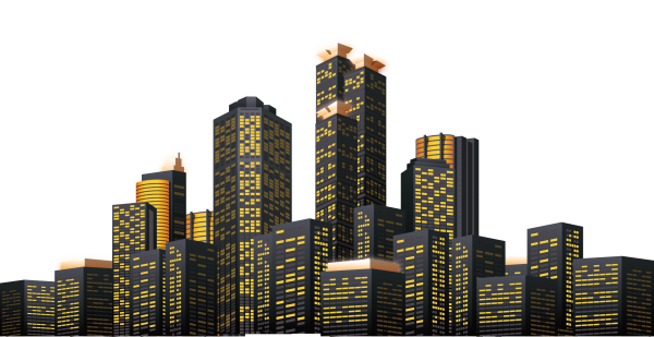 Небоскреб на белом фоне