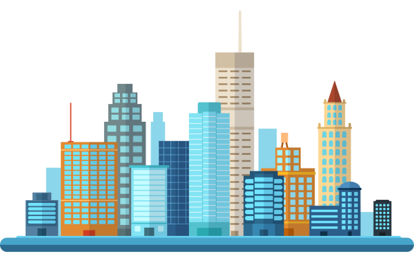 Небоскреб на белом фоне