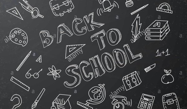 Школьные предметы мелом