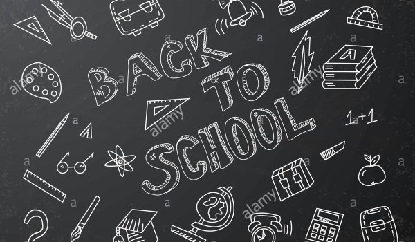 Рисунки на школьной доске мелом