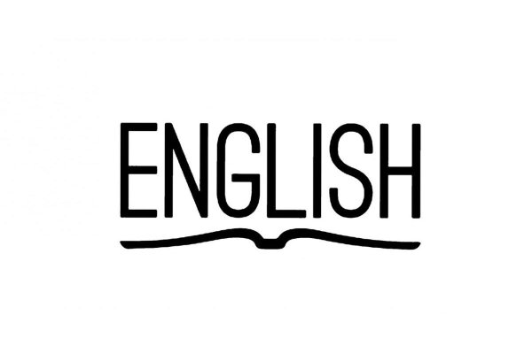 Надпись English на прозрачном фоне
