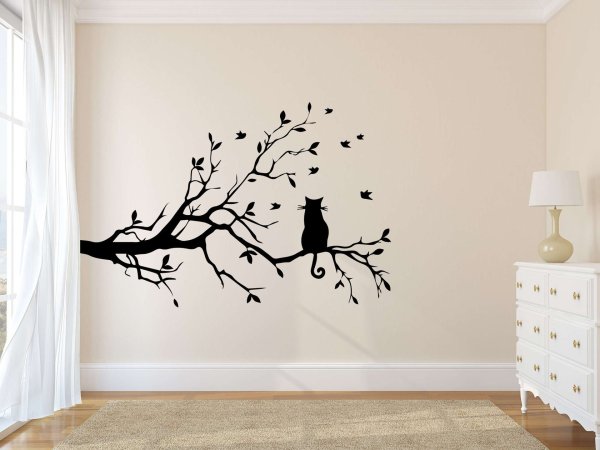 Трафареты деревьев для декора стен