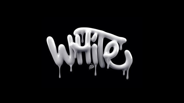 3d надпись White