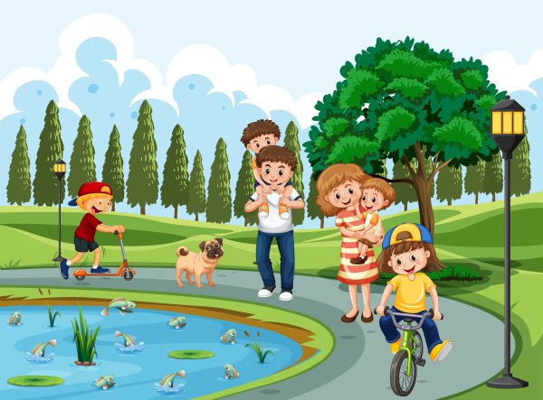 Прогулка на свежем воздухе мультяшная