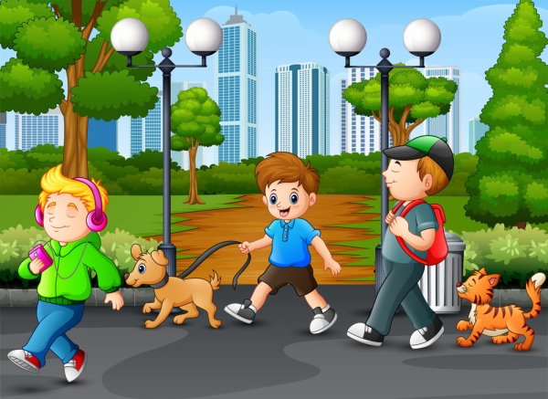 Прогулка в парке рисунок для детей