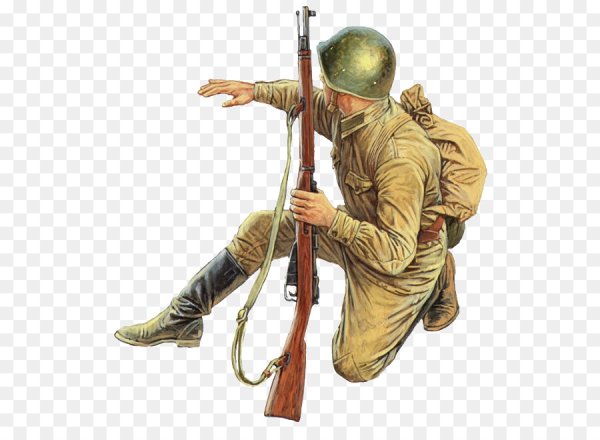 Советский солдат на белом фоне