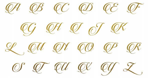 Золотые Каллиграфические буквы