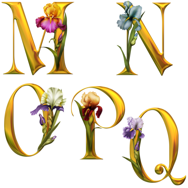 Цветочный алфавит буква а