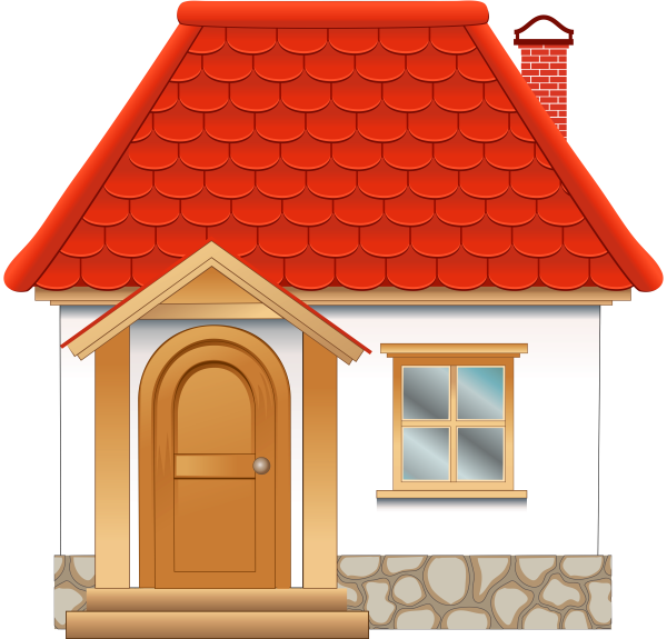 Домик на белом фоне