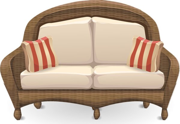 Диван на прозрачном фоне