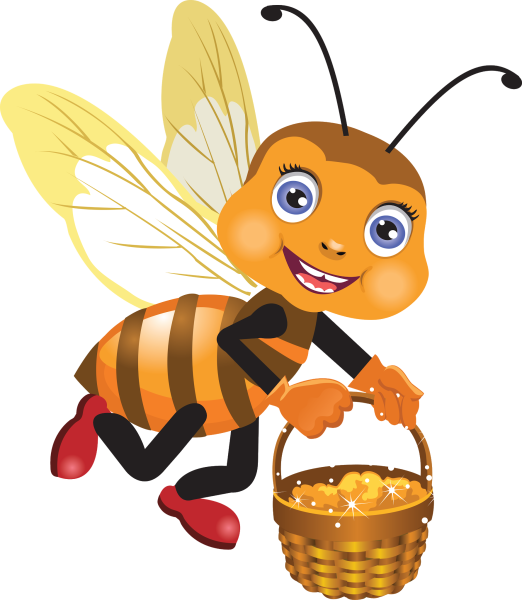 Пчела на прозрачном фоне