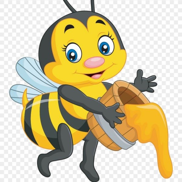 Пчелка на белом фоне