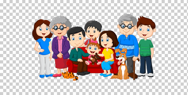 Семья на прозрачном фоне