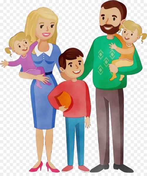 Семья на прозрачном фоне