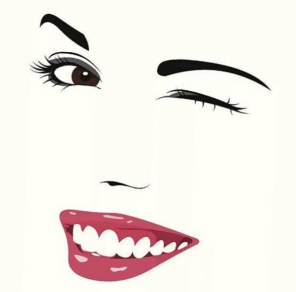 Нарисованное лицо с ухмылкой