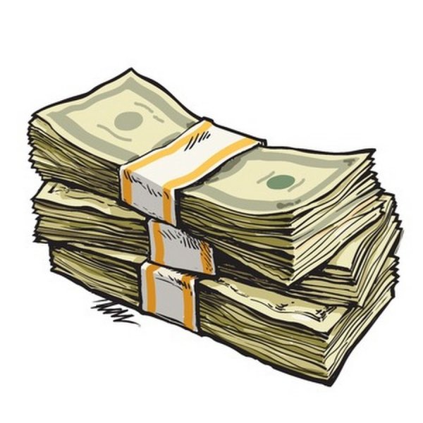 Пачка купюр рисованных