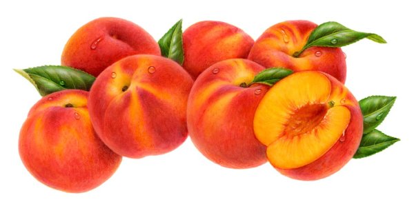 Нектарин на белом фоне