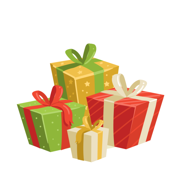 Подарочные коробки на прозрачном фоне