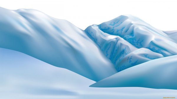 Снежные горы на прозрачном фоне