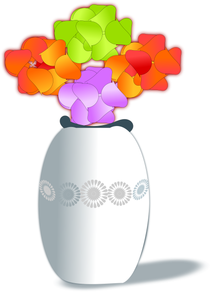 Цветы в вазе без фона