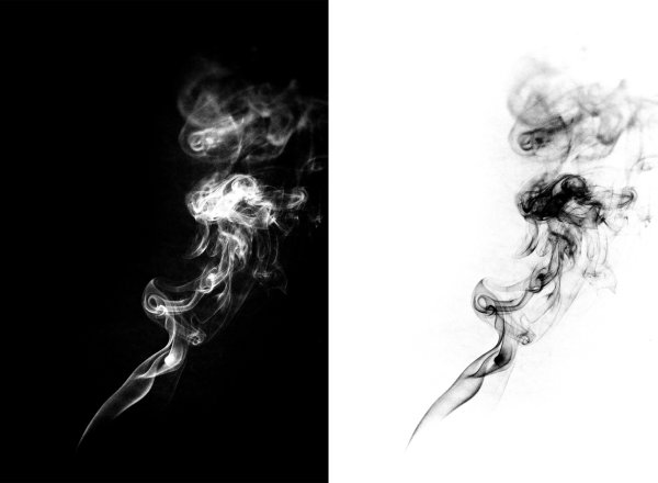 Дым от сигареты на черном фоне