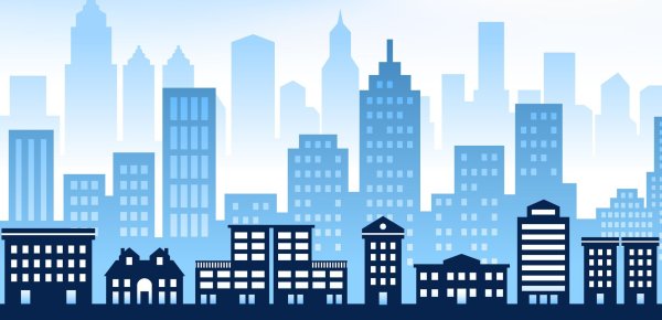 Силуэт современного города