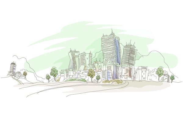 Город на прозрачном фоне