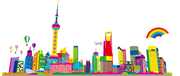 Яркий город вектор