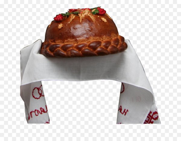 Каравай на рушнике на прозрачном фоне