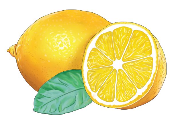 Лимон акварелью