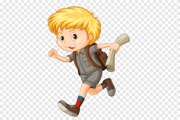 Мультяшный мальчик идет