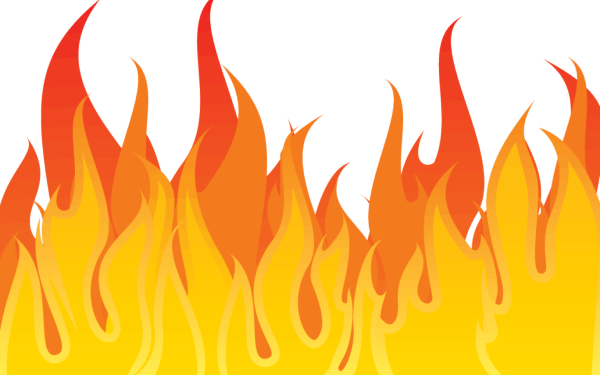 Огонь на белом фоне
