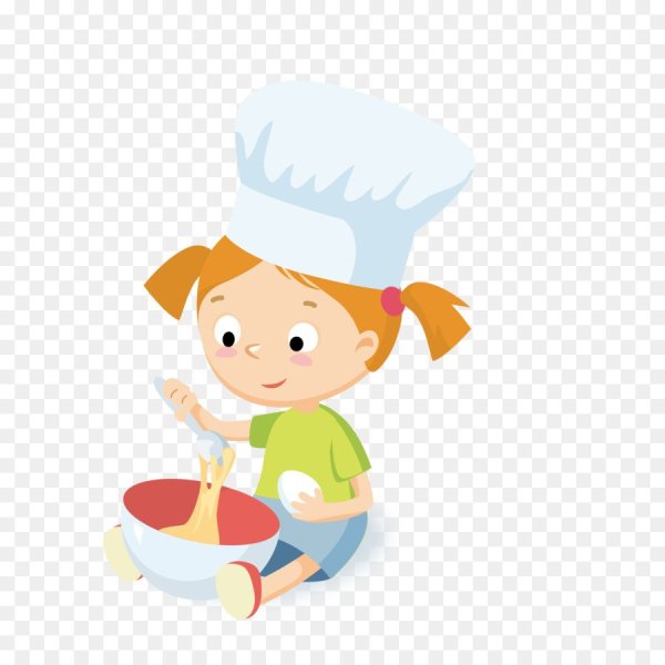 Поваренок на прозрачном фоне