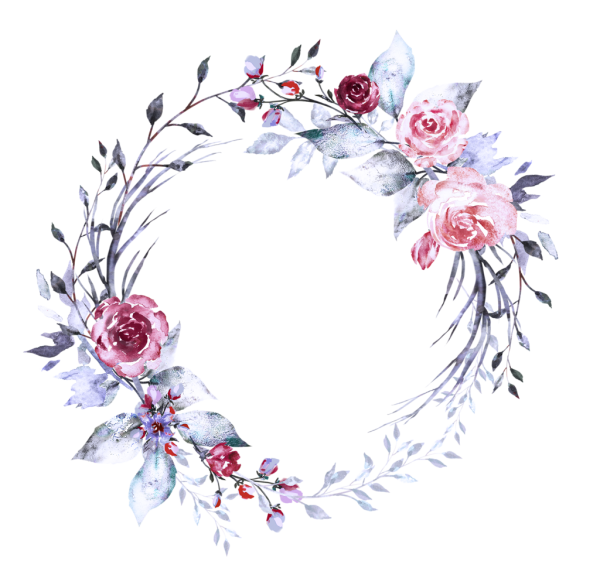 Круглая рамка с цветами
