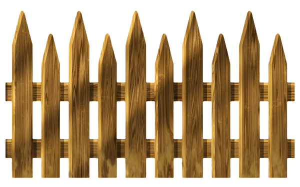 Деревянный забор на прозрачном фоне