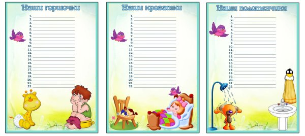 Маркировка кроватей в ДОУ