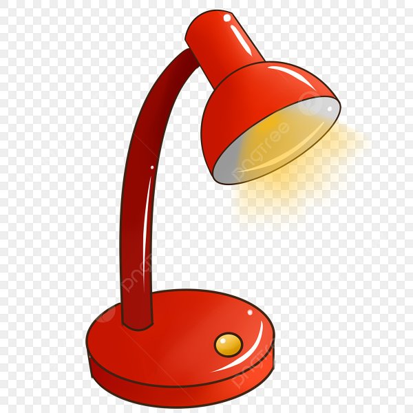 Красная лампа на прозрачном фоне
