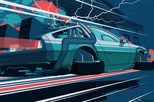 DELOREAN назад в будущее Wallpaper 4k