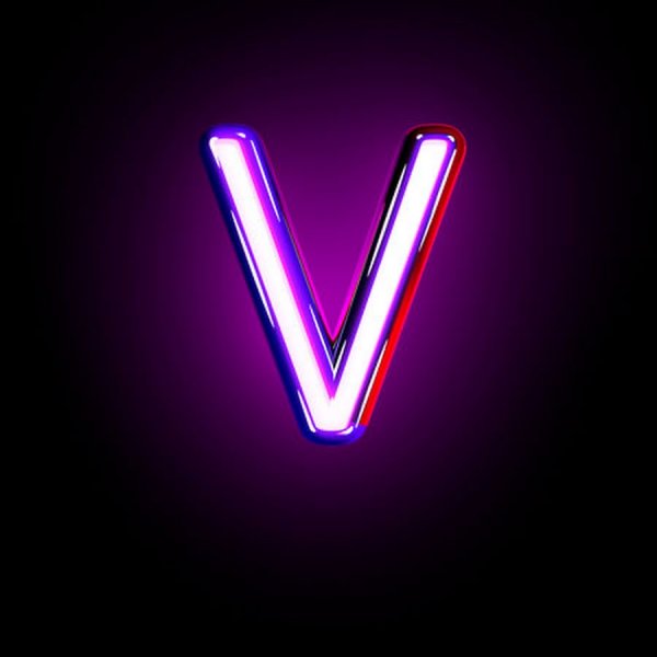 Фиолетовая буква v