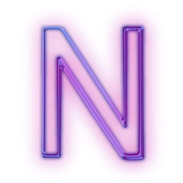 Неоновая буква n