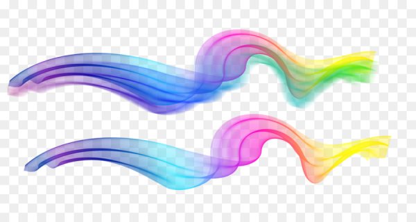 Цветные волны на прозрачном фоне