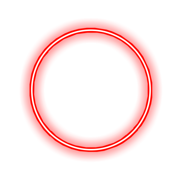 Неоновый круг на белом фоне