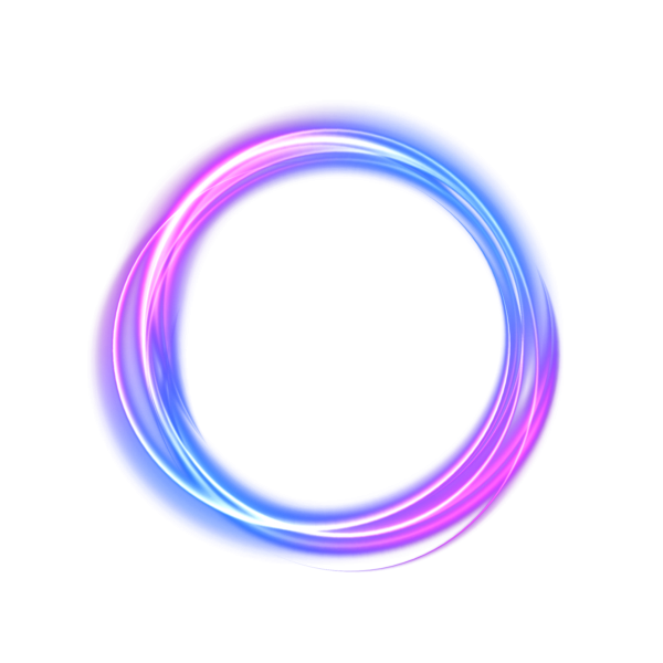 Неоновый круг на прозрачном фоне